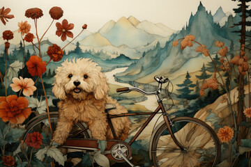 oil painting of dog - obrazy, fototapety, plakaty