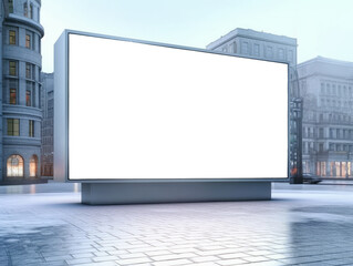 Fototapeta premium Blank billboard in the city. Mock up. Generative AI
