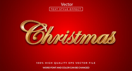 Christmas editable text effect with 3d style