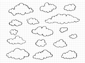 Free Cloud Sketch Scribble Vector Set