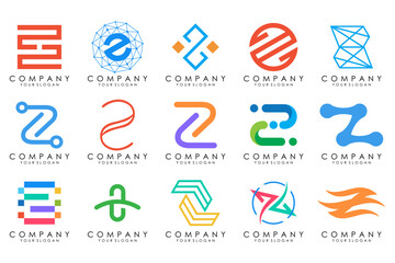Set of abstract letter z logo design. icons for business of luxury elegant, simple with colorfulness - obrazy, fototapety, plakaty