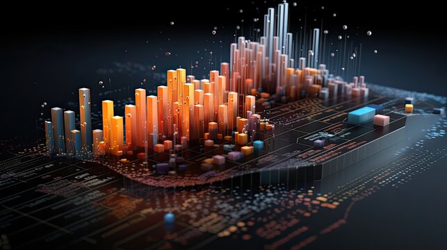 3d render of concept data visualization collection