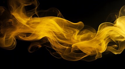 Obraz premium yellow smoke on black background