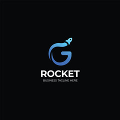 Initial G rocket logo design. Ship letter icon logo design template vector, and fully editable