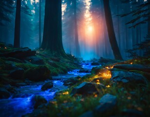 Beautiful morning forest
