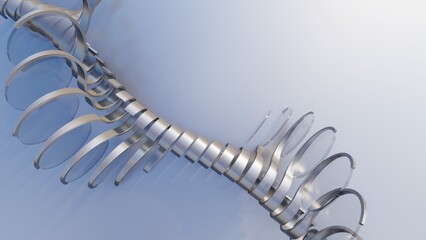 Abstract architecture background spiral shape in design 3d render