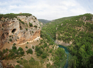 Canyon of the Júcar river from Ventano del diablo in Cuenca.