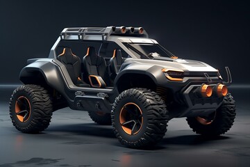 Fototapeta na wymiar A sport utility vehicle designed for urban driving and off-road adventures. Generative AI