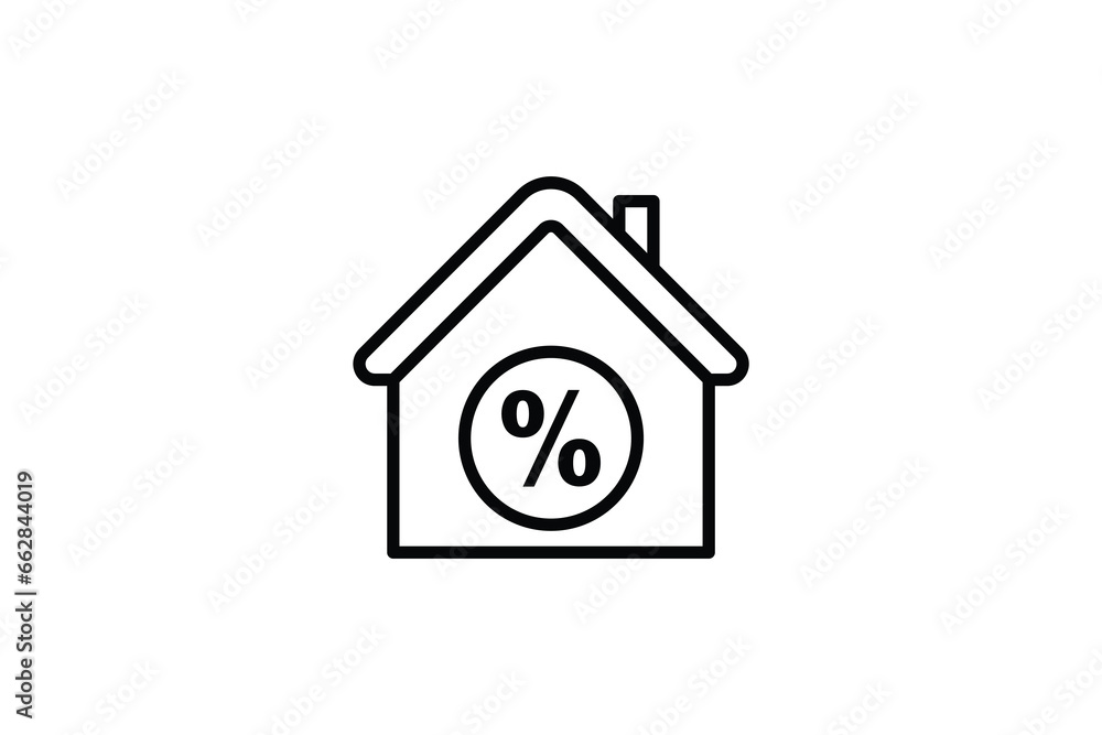 Poster mortgage icon. icon related to real estate. suitable for web site design, app, user interfaces. line