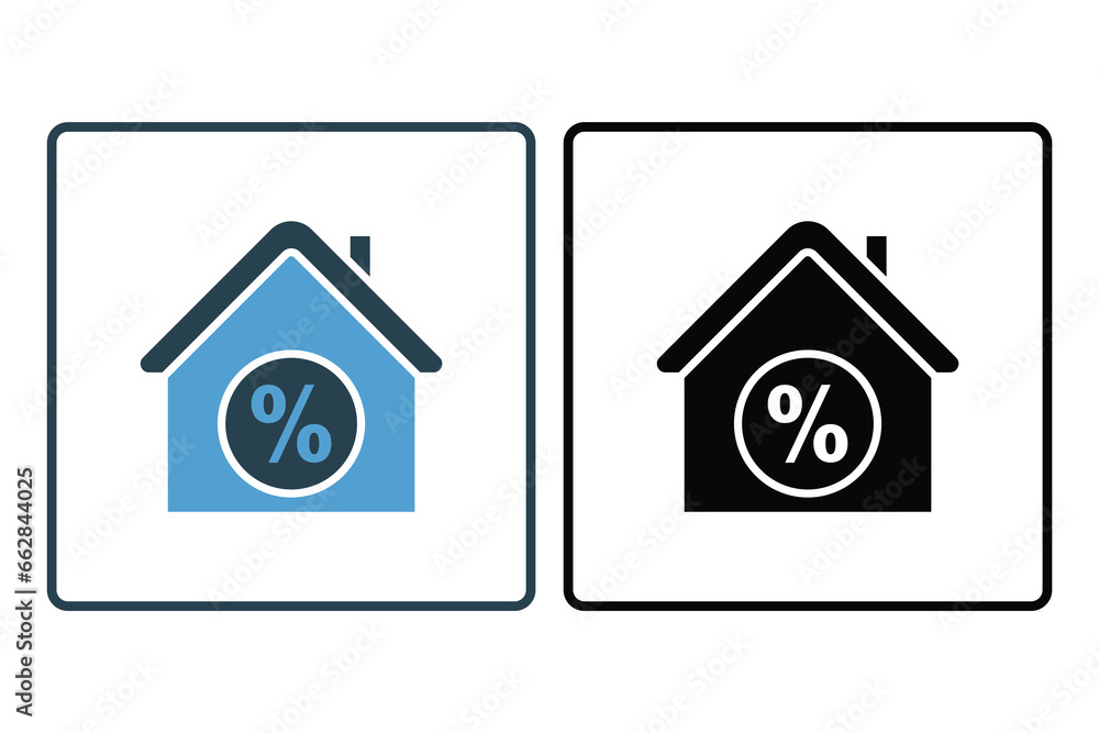 Poster mortgage icon. icon related to real estate. suitable for web site design, app, user interfaces. soli