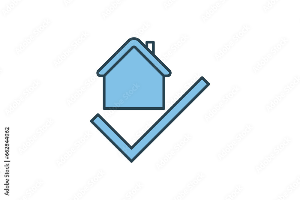 Poster home purchase icon. icon related to real estate. suitable for web site design, app, user interfaces.