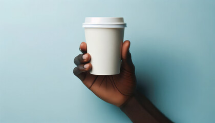 Hand Cradling Cup Against a Gentle Pastel Backdrop: Perfect Canvas for Branding & Showcasing