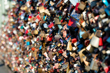 Many locks hang on the Hohenzollern bridge