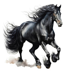 Obraz na płótnie Canvas black and white horse on transparent background PNG
