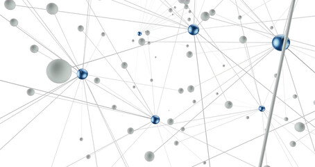 Connecting lines and dots.Big data visualization