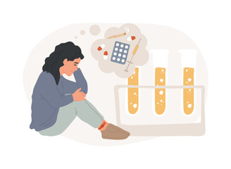 Drug monitoring isolated concept vector illustration. Therapeutic drug monitoring, primary healthcare, ankle bracelet, clinical chemistry, medication level measurement in blood vector concept.