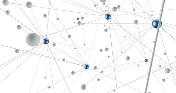 Connecting lines and dots.Big data visualization