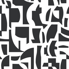 MONOCHROME ABSTRACT ALL OVER PRINT SEAMLESS PATTERN VECTOR ILLUSTRATION