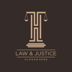 LAW & JUSTICE VECTOR LOGO DESIGN WITH MODERN LETTER CONCEPT