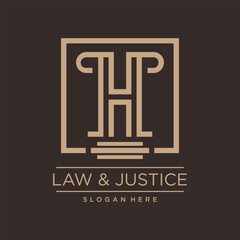 LAW & JUSTICE VECTOR LOGO DESIGN WITH MODERN LETTER CONCEPT
