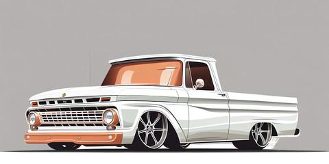 illustration of a muscle cars pickup in vector design, simplicity design of muscle truck