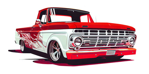 illustration of a muscle cars pickup in vector design, simplicity design of muscle truck