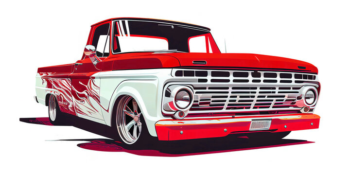 illustration of a muscle cars pickup in vector design, simplicity design of muscle truck