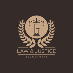 LAW & JUSTICE VECTOR LOGO DESIGN WITH MODERN LETTER CONCEPT