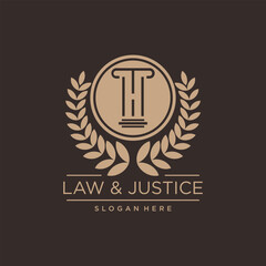 LAW & JUSTICE VECTOR LOGO DESIGN WITH MODERN LETTER CONCEPT