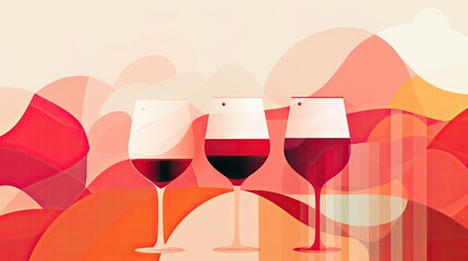 Abstract wine banner in geometric style 