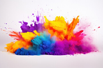 explosion of colors on white background