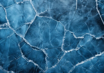 texture ice background. split dark blue ice empty space