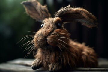 Bearded bunny, symbolizing retired Easter rabbit, made using advanced techniques. Generative AI