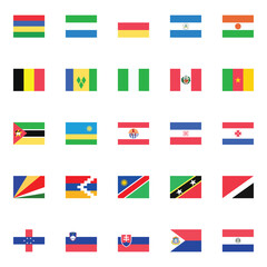 World national flags vector illustrations. - obrazy, fototapety, plakaty