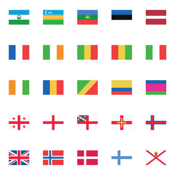 World national flags vector illustrations.