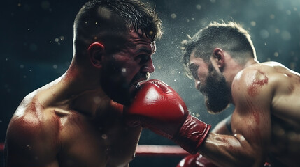 About the sport of professional boxing, Heavy Bag Workout: A boxer strikes a heavy bag with power and precision, demonstrating their strength and training regimen