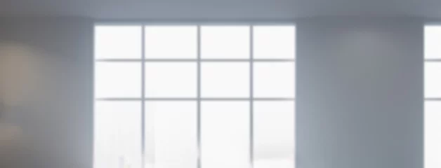 Fotobehang 光 の入る 明るい オフィス の 室内 窓際 【 被写界深度 で ボケた 表現 の 背景素材 】 © show999