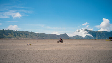 Motorcycle on the sand dune