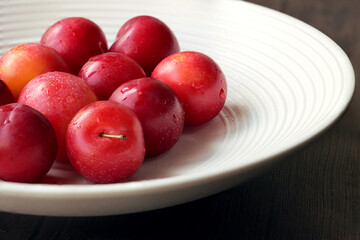 closeup of ripe cheery plum