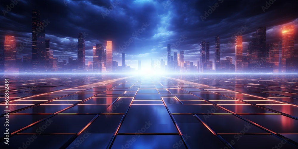 Poster future technology line background and light effect, cyberpunk style background material with a sense