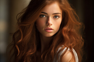 Naklejka premium a professional photograph of an attractive 18 year old model,