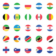 World national flags vector illustrations. - obrazy, fototapety, plakaty