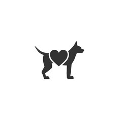 Dog icon on white. Vector