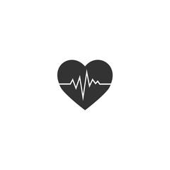 Heartbeat vector icon on white 