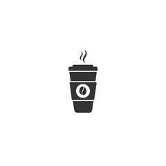 Hot coffee cup vector icon illustration isolated on white background