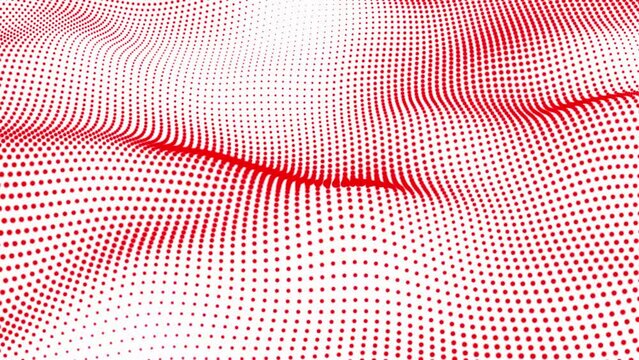 White abstract background and red dot animation. Futuristic, Modern, Digital, Abstract and technology dots wave background. Dot pattern with halftone effect. Digital Dot background animation.