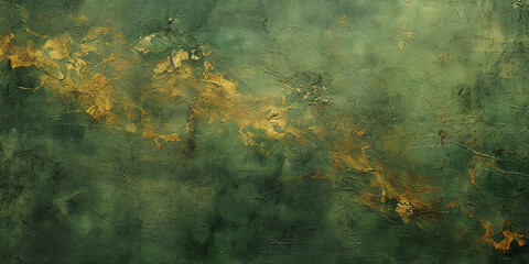 abstract background, texture of alcohol ink green and gold color - obrazy, fototapety, plakaty