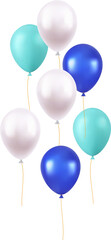 white blue balloons