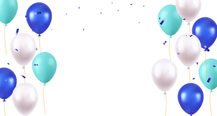 white blue balloons