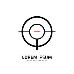 Success on Target Bullseye Icon with Precision Crosshairs icon logo vector illustration silhouette isolated design